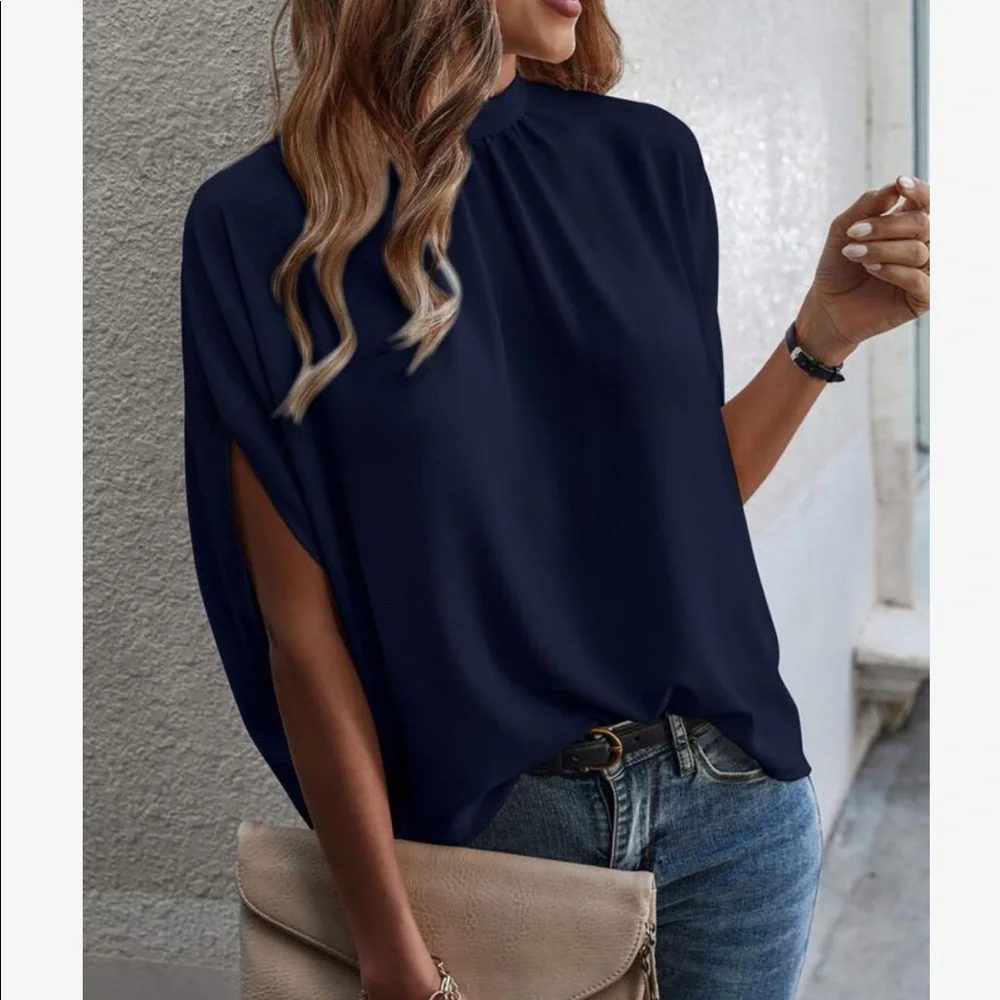 Boho Oversized Loose Fit Dolman Sleeve Top Blouse - Picture 11 of 13